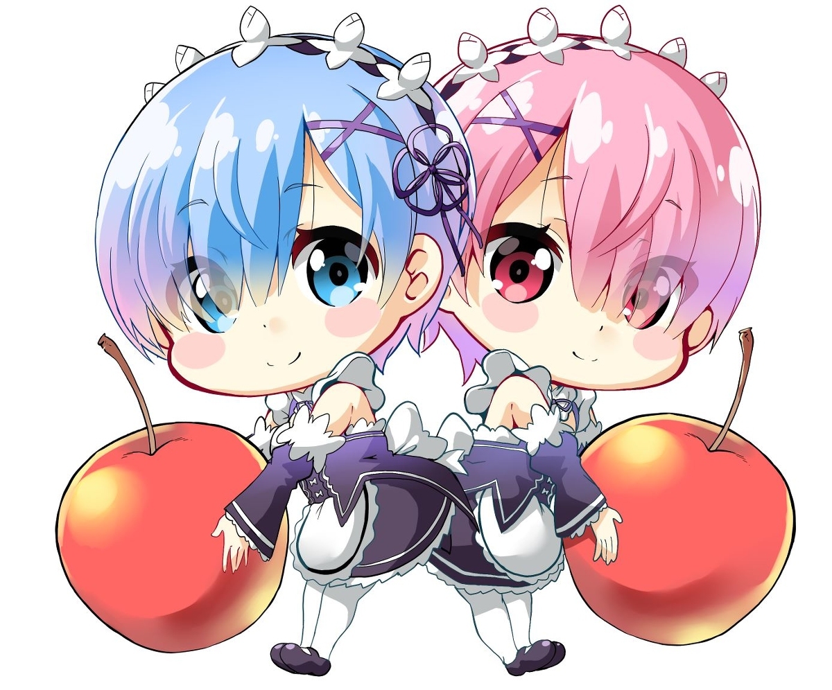 Re: Zero. Chibiki. Anime Art. - Re:Zero Kara, Emilia, Ram, Rem, Beatrice, Аниме, Ранобэ, Anime Art, Длиннопост, Ram (Re:Zero Kara), Rem (Re:Zero Kara)