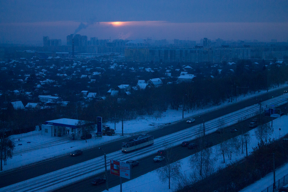 Sunset. and again Chelyabinsk :-) - My, Chelyabinsk, Sunset, Winter, Intersvyaz, The sun, Clouds, Longpost