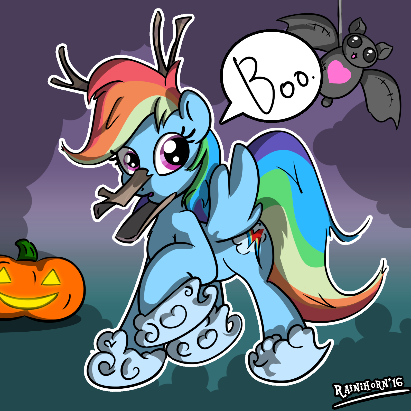 Boo! - Rainihorn, My little pony, Rainbow dash