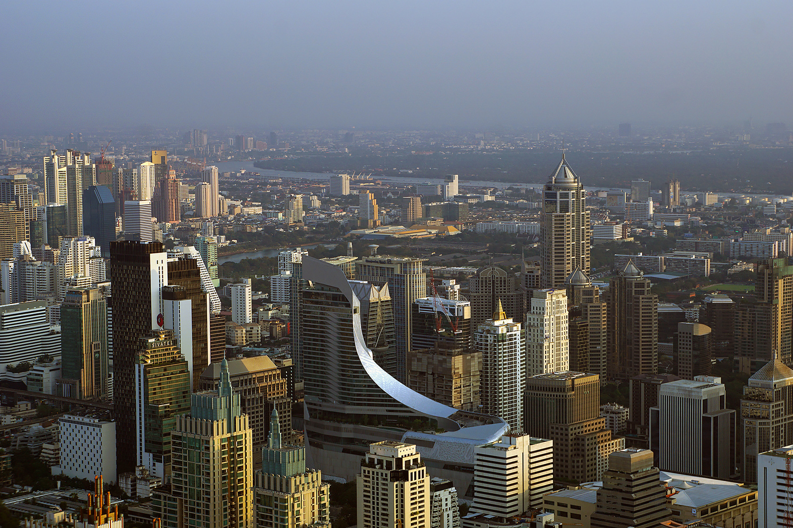 Porridge from houses. - My, Photo, Bangkok, Smog, Sunset