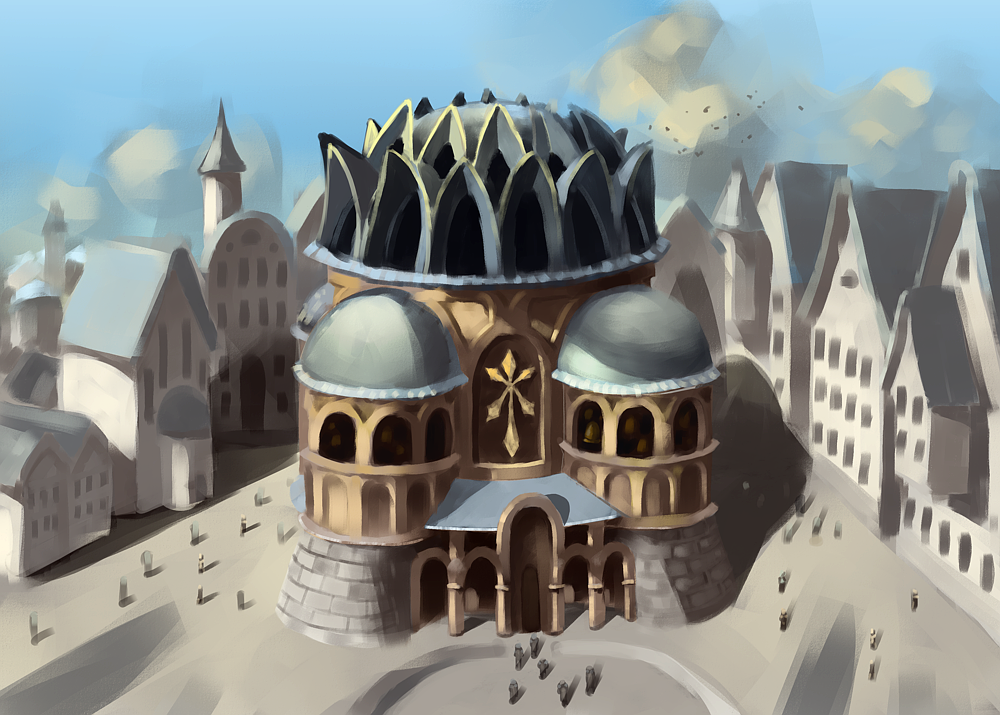 Religious architecture of Ingielm - My, , The author's world, Maniamorok, Art, Tabletop role-playing games, Board games
