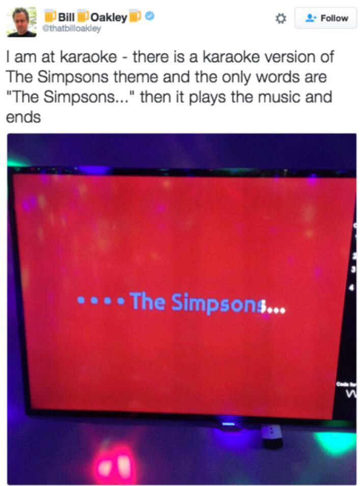 Song of the Year - The Simpsons, Karaoke