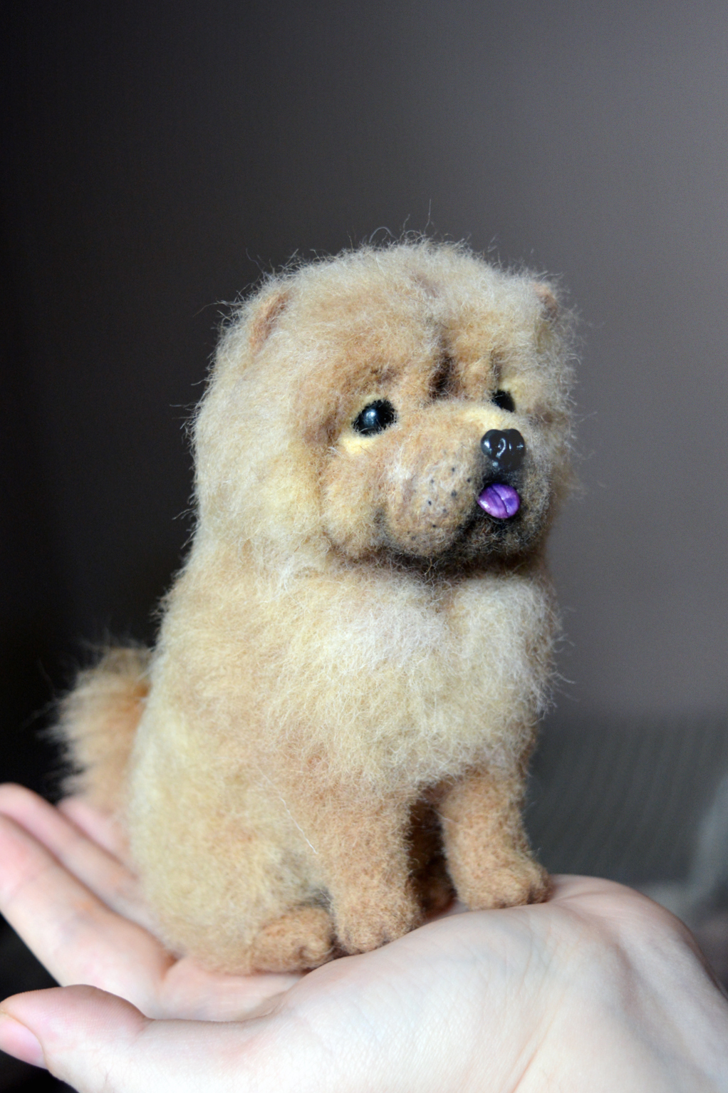 Wool french bulldog puppy - My, Wool, Felt, Wallow, , Corgi, Bulldog, Chow Chow, Toys, Longpost