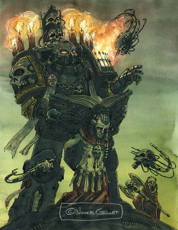 Excellent work from Nicolas Grillet. - Warhammer 40k, Old warhammer, , Adeptus Mechanicus, Art, Longpost