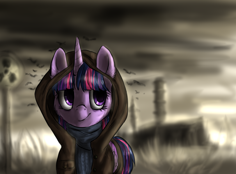 Pony in the Zone. - My little pony, Stalker, Crossover, Twilight sparkle, Fluttershy, Semi-Grimdark