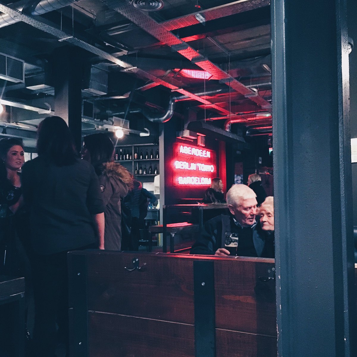 How perfect is their love that they came to the bar to drink beer at one in the morning? - Photo, Love, Old age, beauty, Relationship