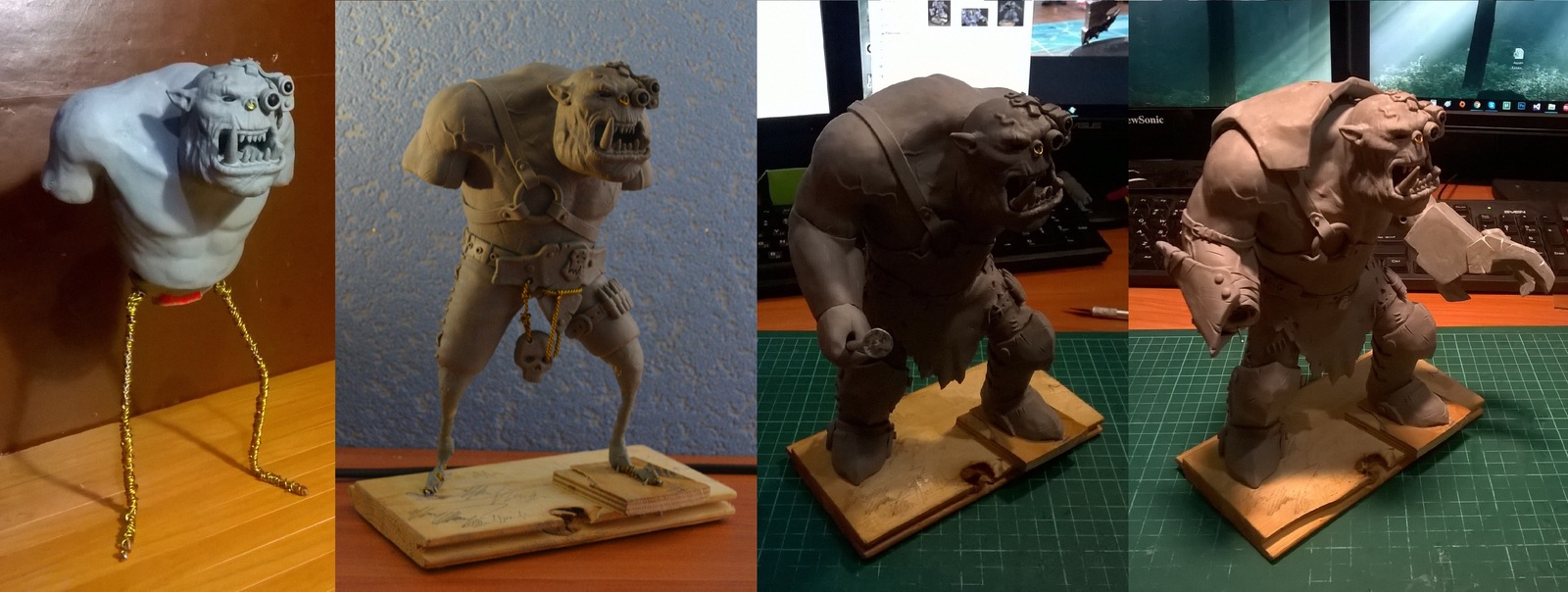 WAAAAGH! Part 1, modeling. - My, Warhammer 40k, Orcs, Лепка, Polymer clay, Figurines, Longpost