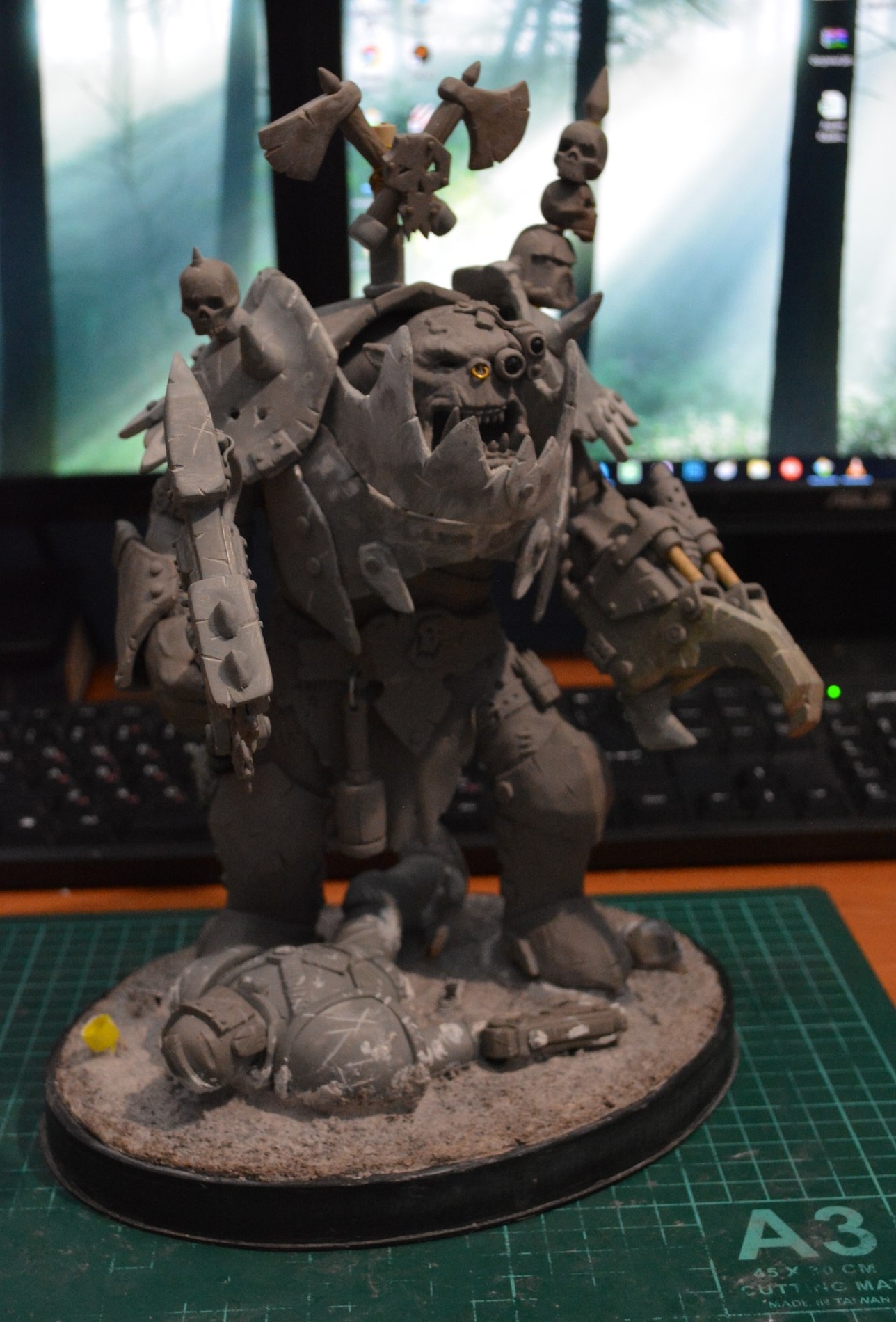 WAAAAGH! Part 1, modeling. - My, Warhammer 40k, Orcs, Лепка, Polymer clay, Figurines, Longpost