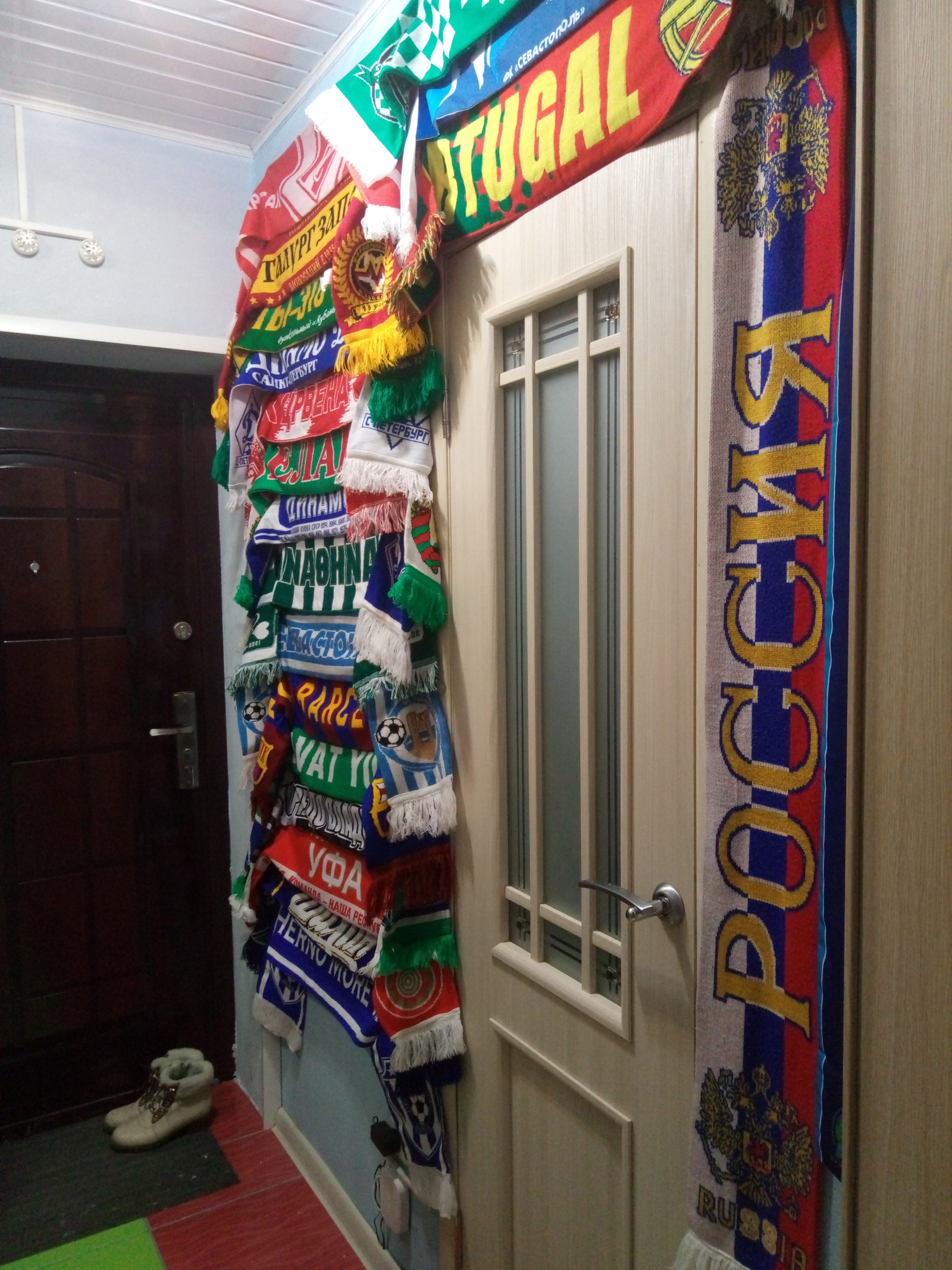 Now the wall is sports - My, Sport, Football scarves, Repair, Wall, Longpost