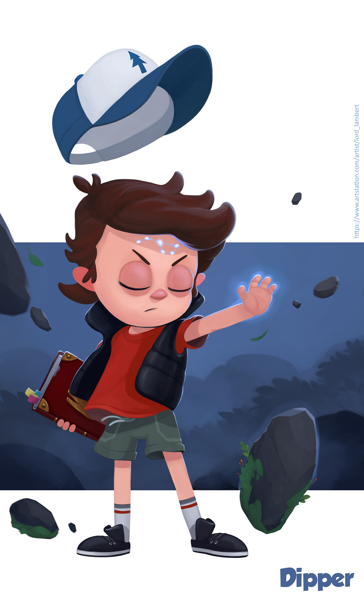 DIPPER - Моё, Мальчик, Gravity Falls, Dipper, Telekinesis, Мультфильмы, Фан-Арт, Цифровой рисунок, Dipper Pines