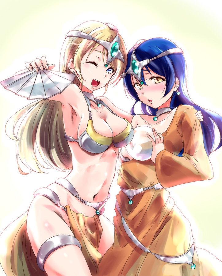 Love Live! School Idol Project. Anime Art. - Аниме, Anime Art, Sonoda Umi, Ayase Eli, Девушки, School Idol, Love live! School Idol Project, School Idol Project