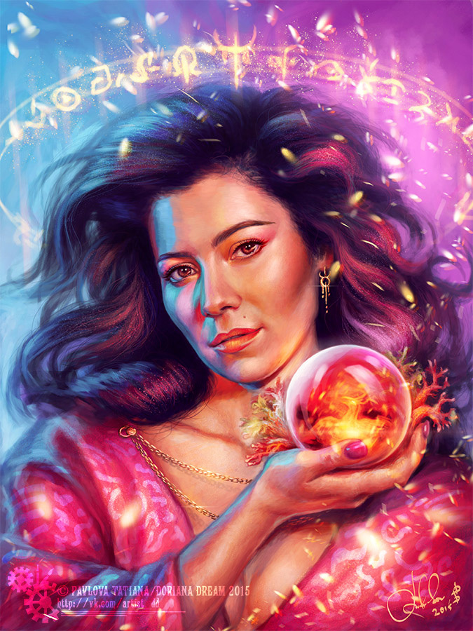 Magic by Marina - My, Portrait, The singers, Digital drawing, Fantasy, Beautiful girl, Marina And the Diamonds