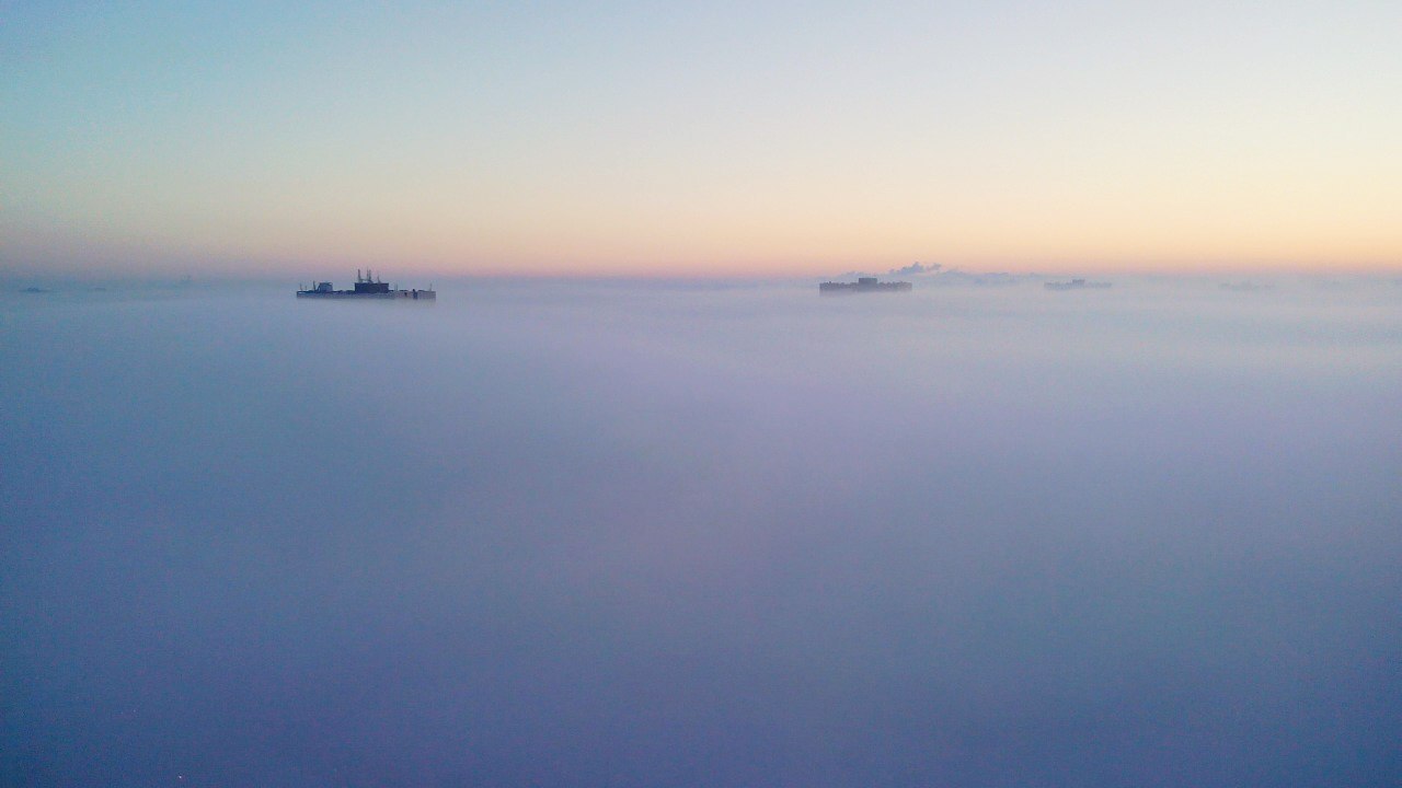 Morning fog - Tolyatti, Fog, Morning, freezing