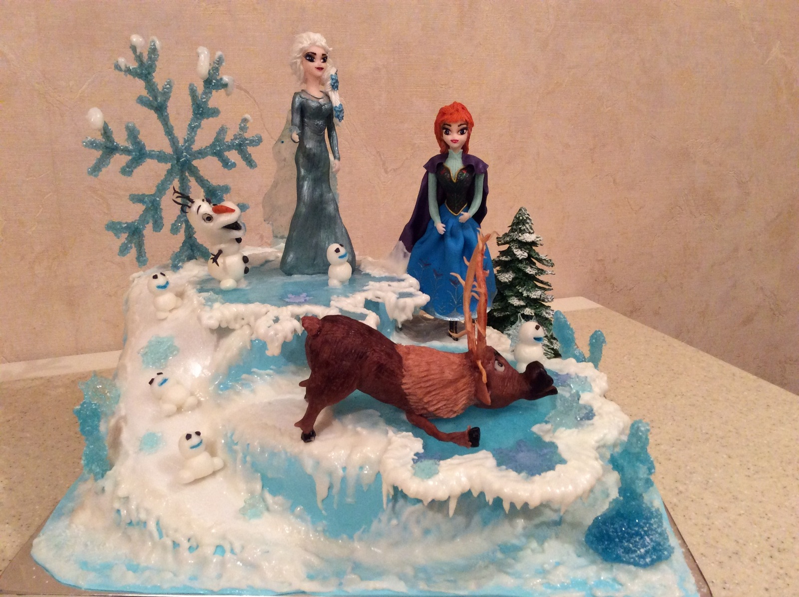 My Frozen Cake - My, Cake, Cartoons, Cold heart, Children, Confectionery, Holidays, Yummy, Elsa, Longpost