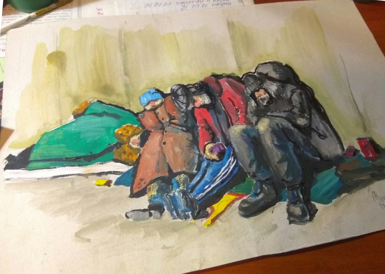 Moscow bums - My, Bum, , Drawing, Mikolart