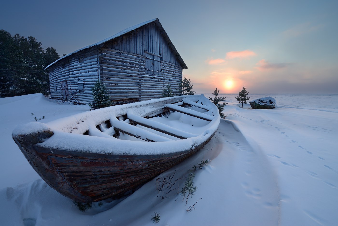 Arhangelsk region - Arkhangelsk region, , Russia, Nature, Occasion, Snow, A boat, Winter, Longpost