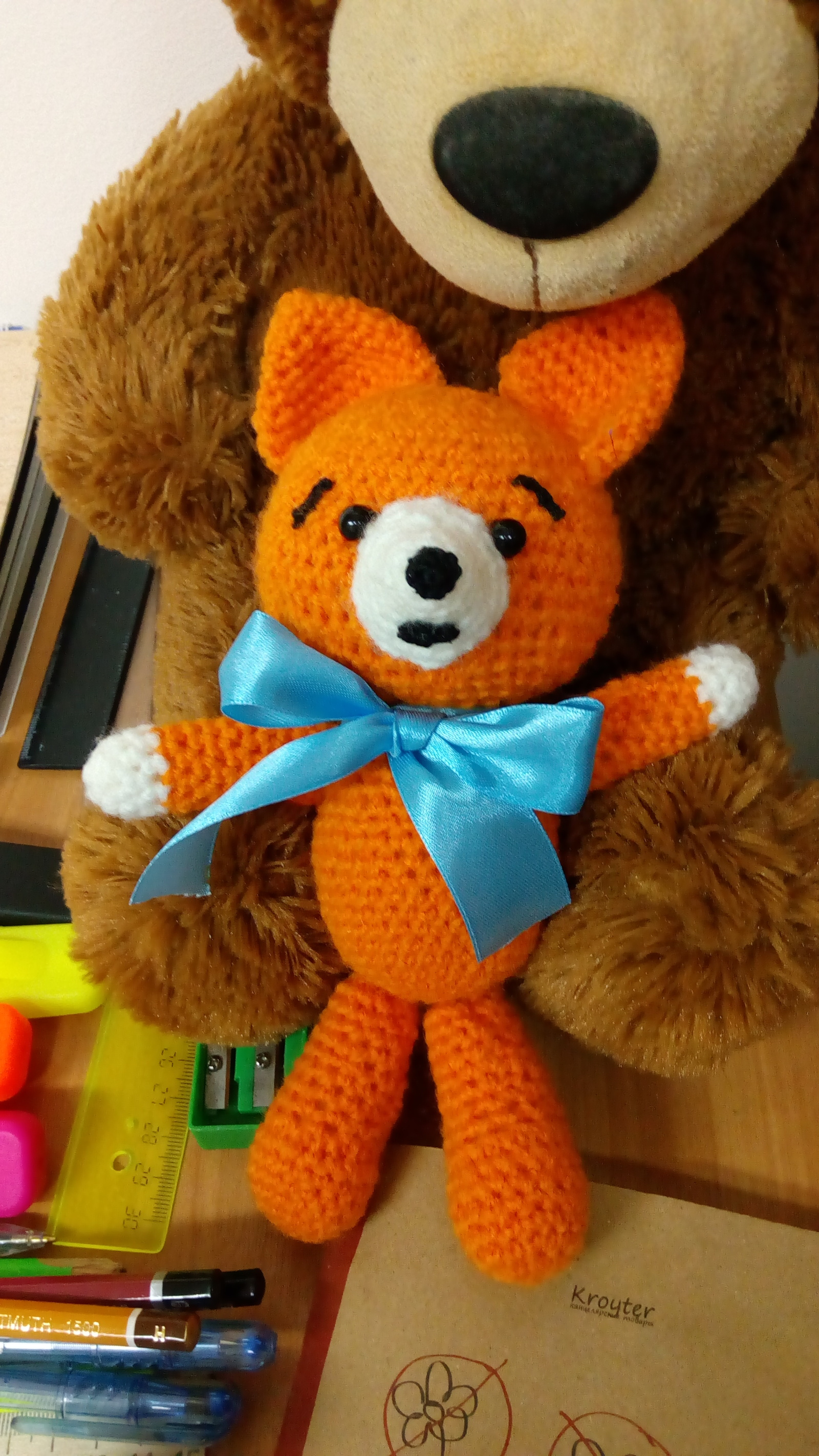 Fox cub Luke - My, Amigurumi, Fox, With your own hands