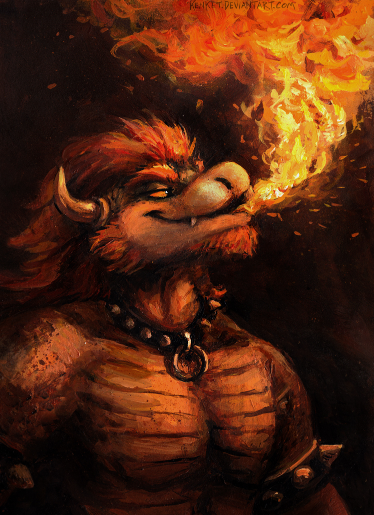 Pyro - Anthro, Art, Kenket, Fire, Bowser