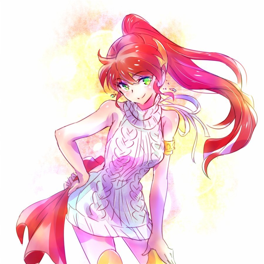 Pyrrha - Anime, Not anime, Anime art, RWBY, Pyrrha nikos, Virgin killer sweater