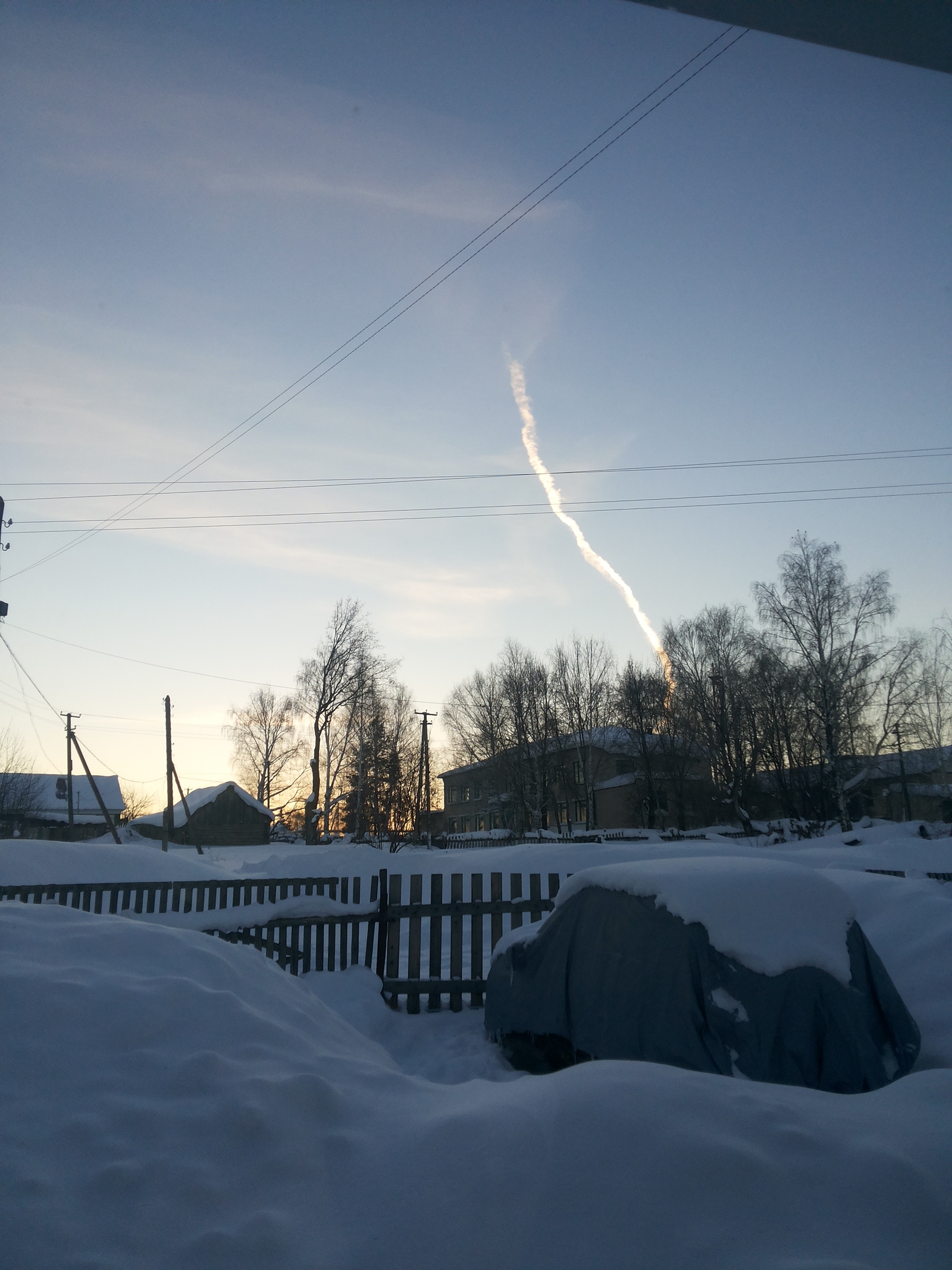 An unknown object fell in the village - My, Sky, Meteorite, Airplane, Plane crash, Crash, , Russia, 2017, Longpost