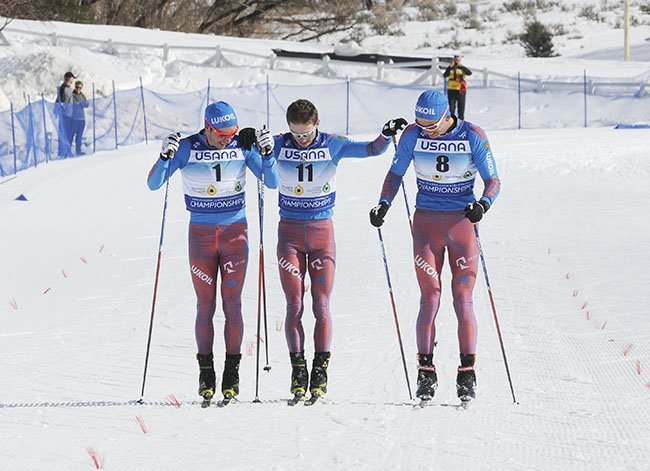 Russian skiers put on a show during the finish of the skiathlon at the Youth World Championships in the USA - Russia, Sport, Skiathlon, World championship, Victory, Video, Alexander Bolshunov