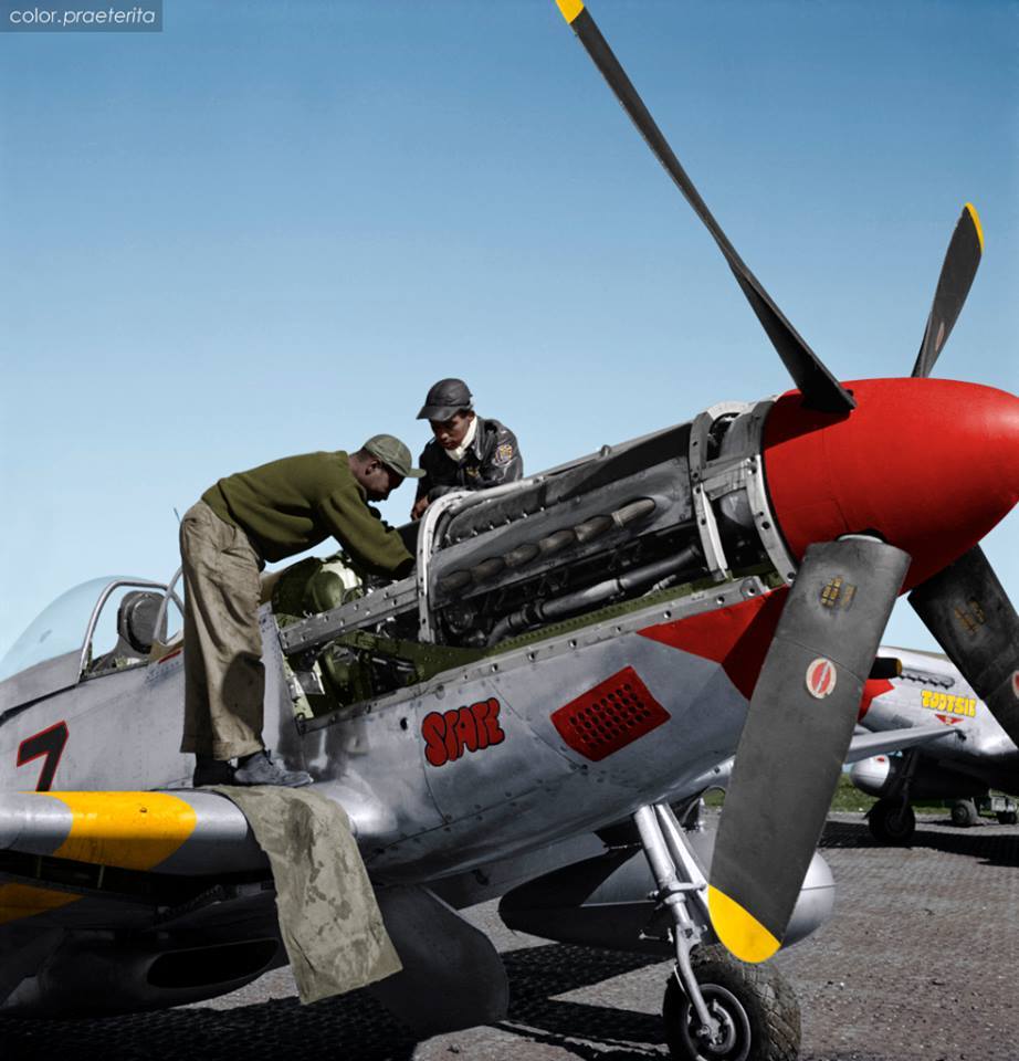 Red Tails - The Second World War, Aviation, USA, Story, Longpost, Colorization