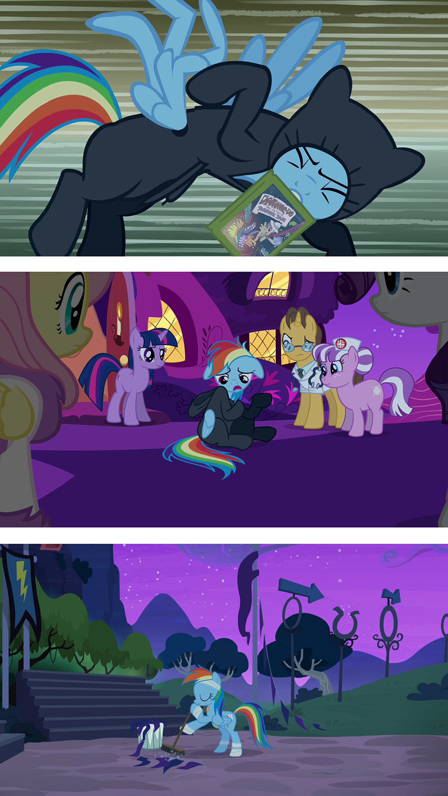 Come up with a text for the picture 11 - My little pony, , Rainbow dash, Twilight sparkle, Fluttershy