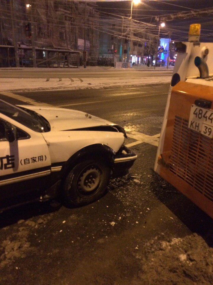 Road cleaning - My, Auto, Kaliningrad, Bombanulo, Road accident