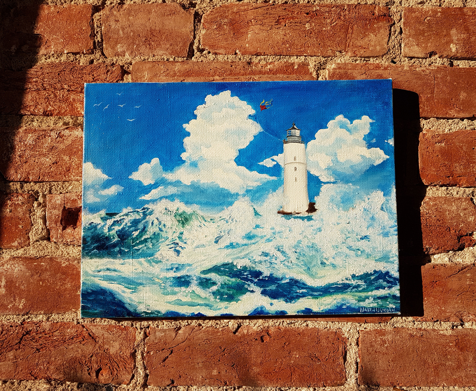 Lighthouse - My, Sea, Lighthouse, Oil painting, Artist