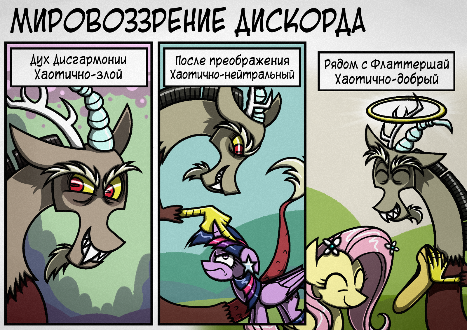 [Перевод] Мировоззрение Дискорда - Перевод, Комиксы, My Little Pony, Discord, Fluttershy, Twilight sparkle