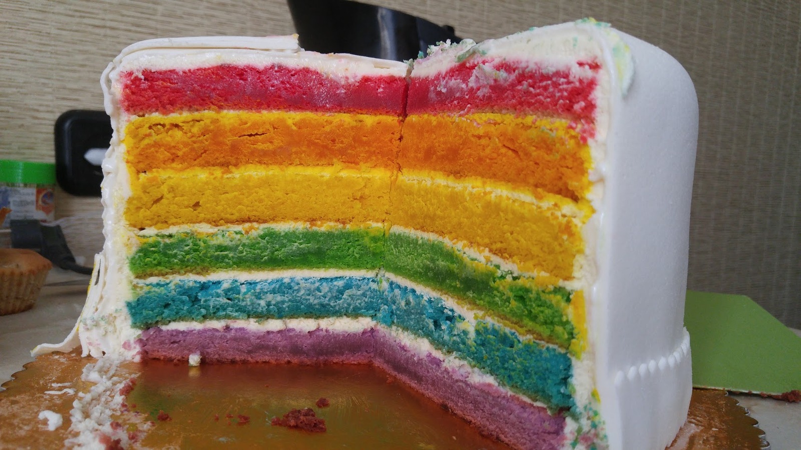 Rainbow cake - My, Cooking, Cake, Bakery products, Rukozhop