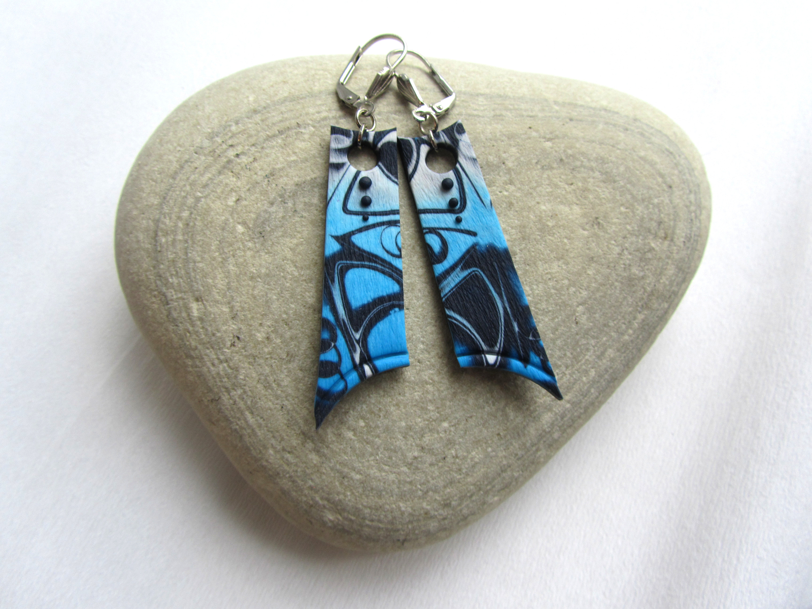 Author's polymer clay jewelry Marinka PRO - My, , Handmade decorations, Polymer clay, Decoration, , Ethnic, Blue, Maritime, Longpost