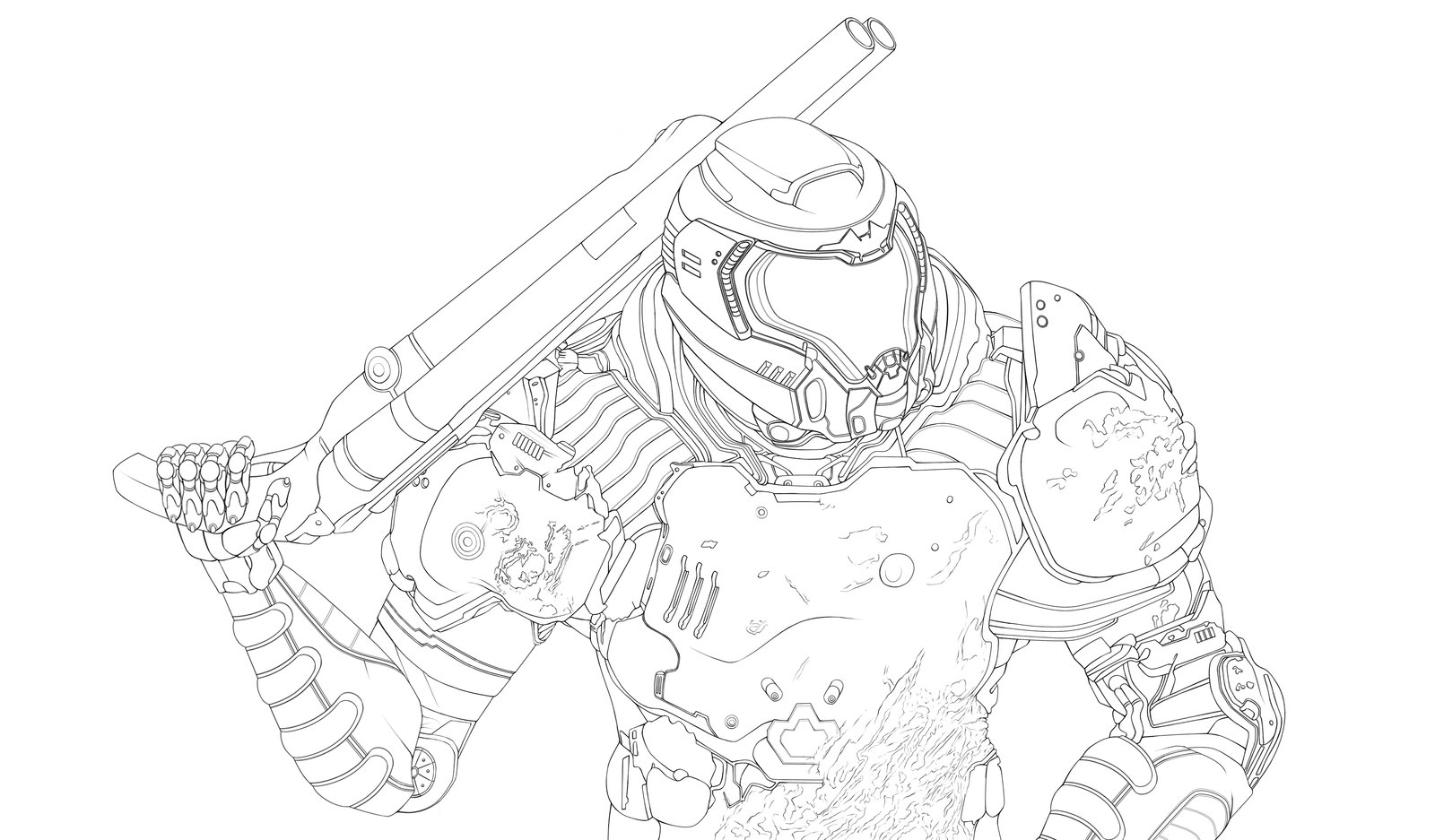 Lineart Doom 4/18 | Пикабу