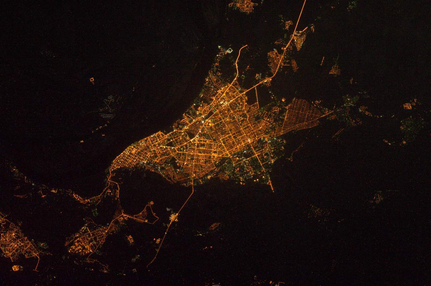 Night cities of the world, view from the ISS - Space, Town, Night city, ISS, Longpost