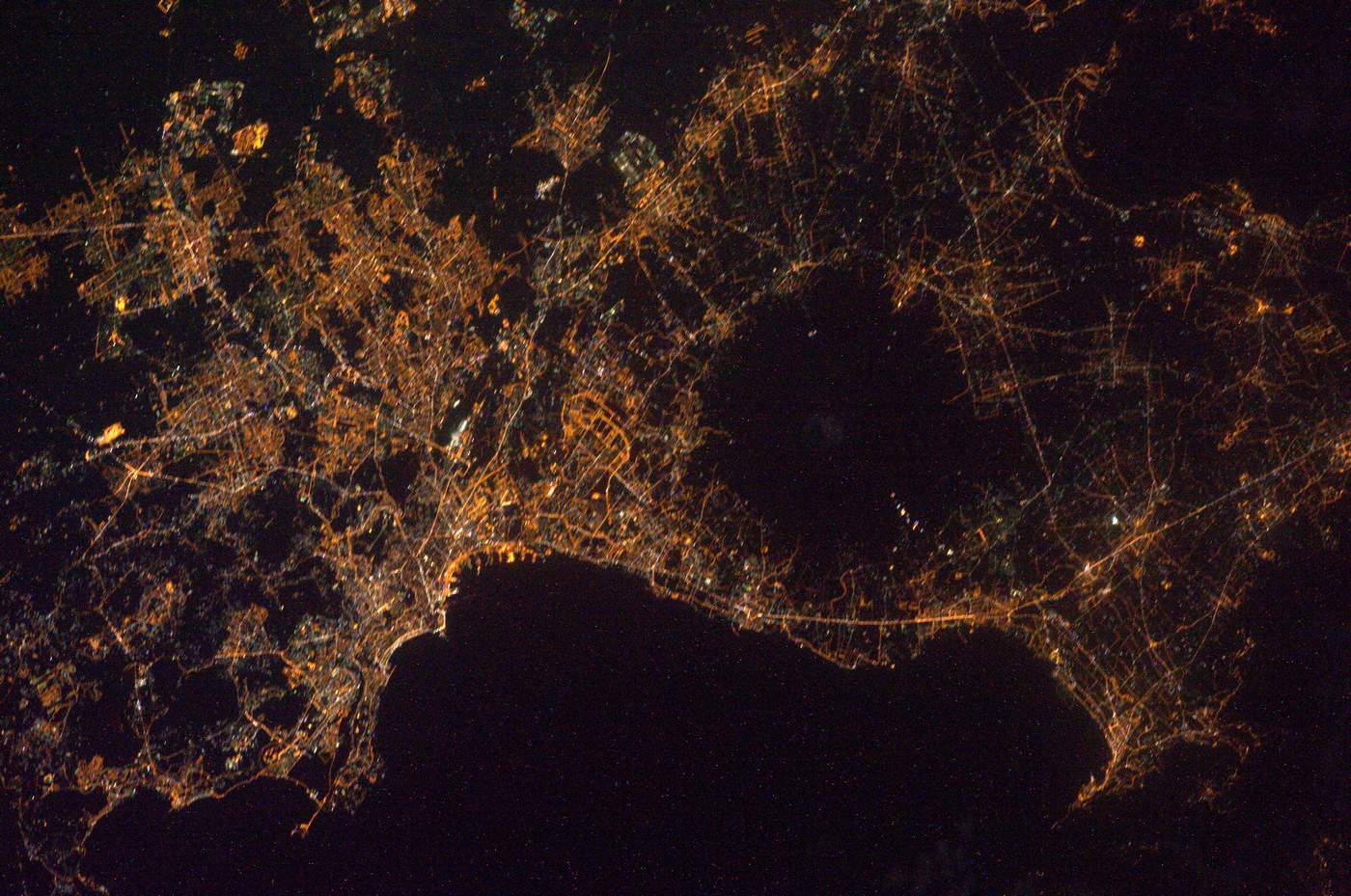 Night cities of the world, view from the ISS - Space, Town, Night city, ISS, Longpost