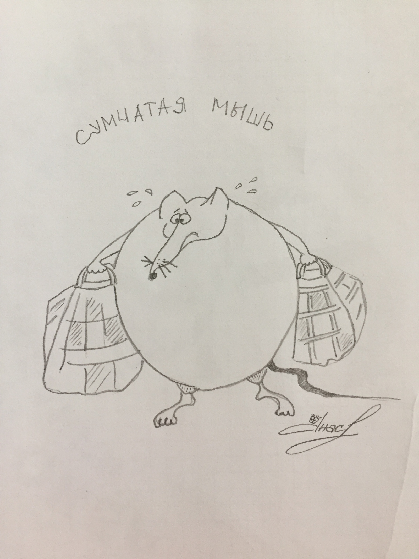 marsupial mouse - My, Humor, Mouse, Drawing