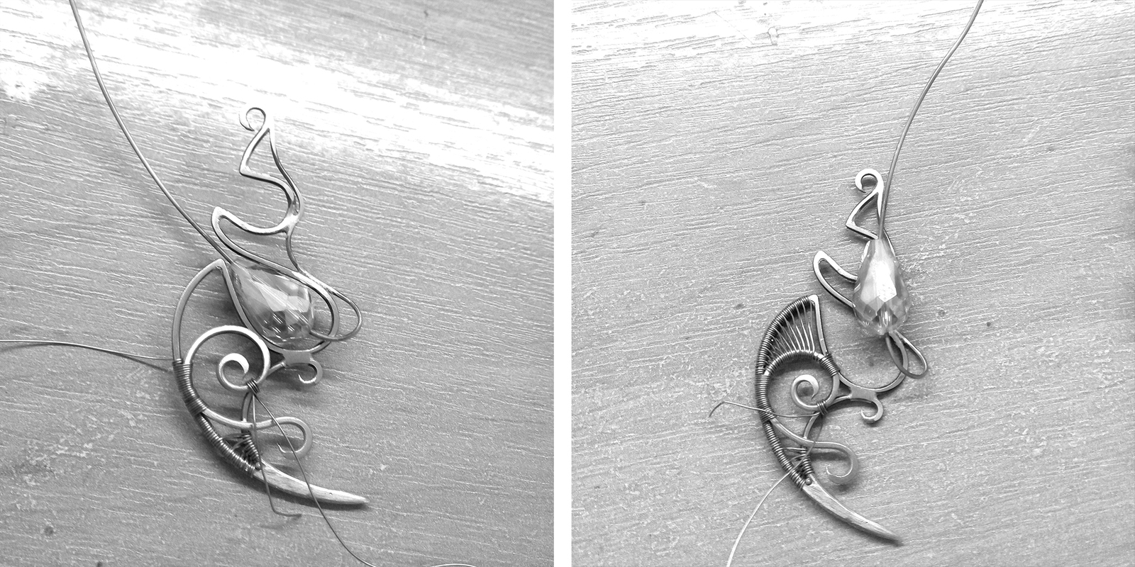 Brass earrings and some photos of the process - My, Wire wrap, Handmade, Creation, Fantasy, Decoration, Brass, Wire, Longpost