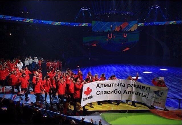 Canadians at the closing of the Universiade-2017 - Kazakhstan, Almaty, Canada, Gratitude, 