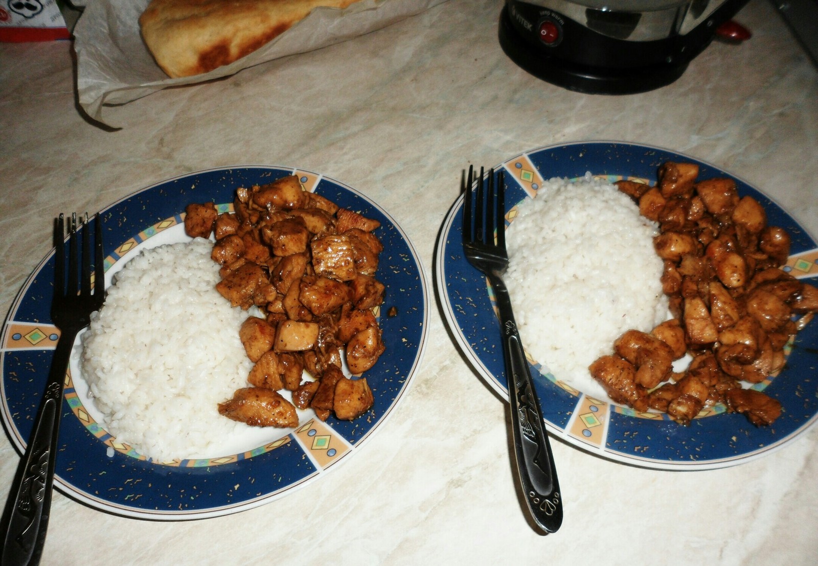 Rice with delicious chicken. - My, Dinner, Hen, Garnish