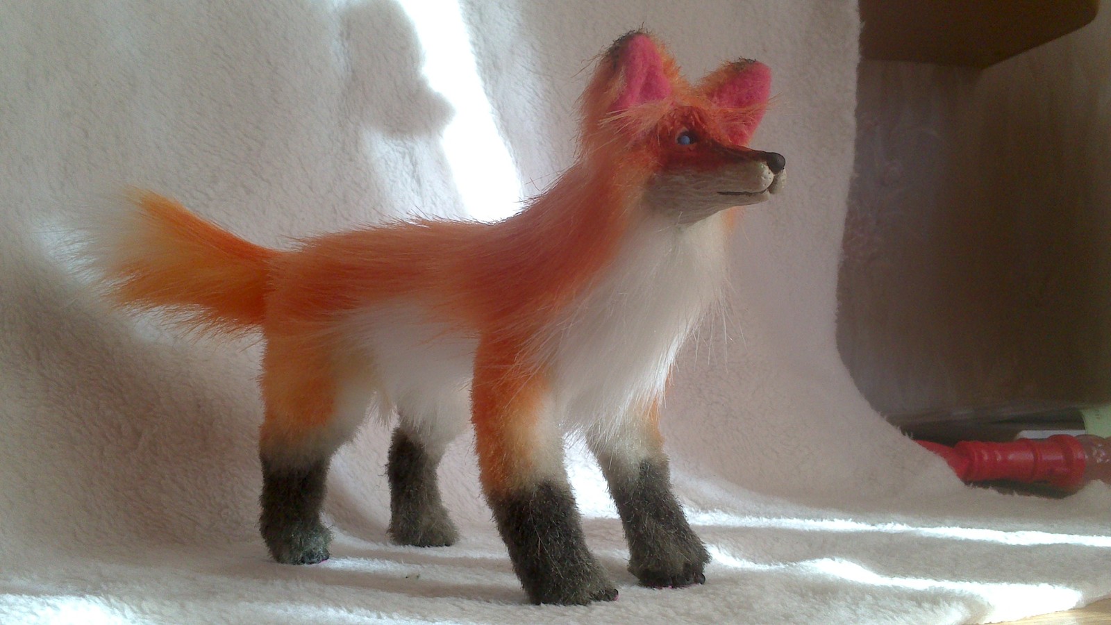 frame fox - My, Polymer clay, Author's toy, Longpost, Fur, Fox, Handmade