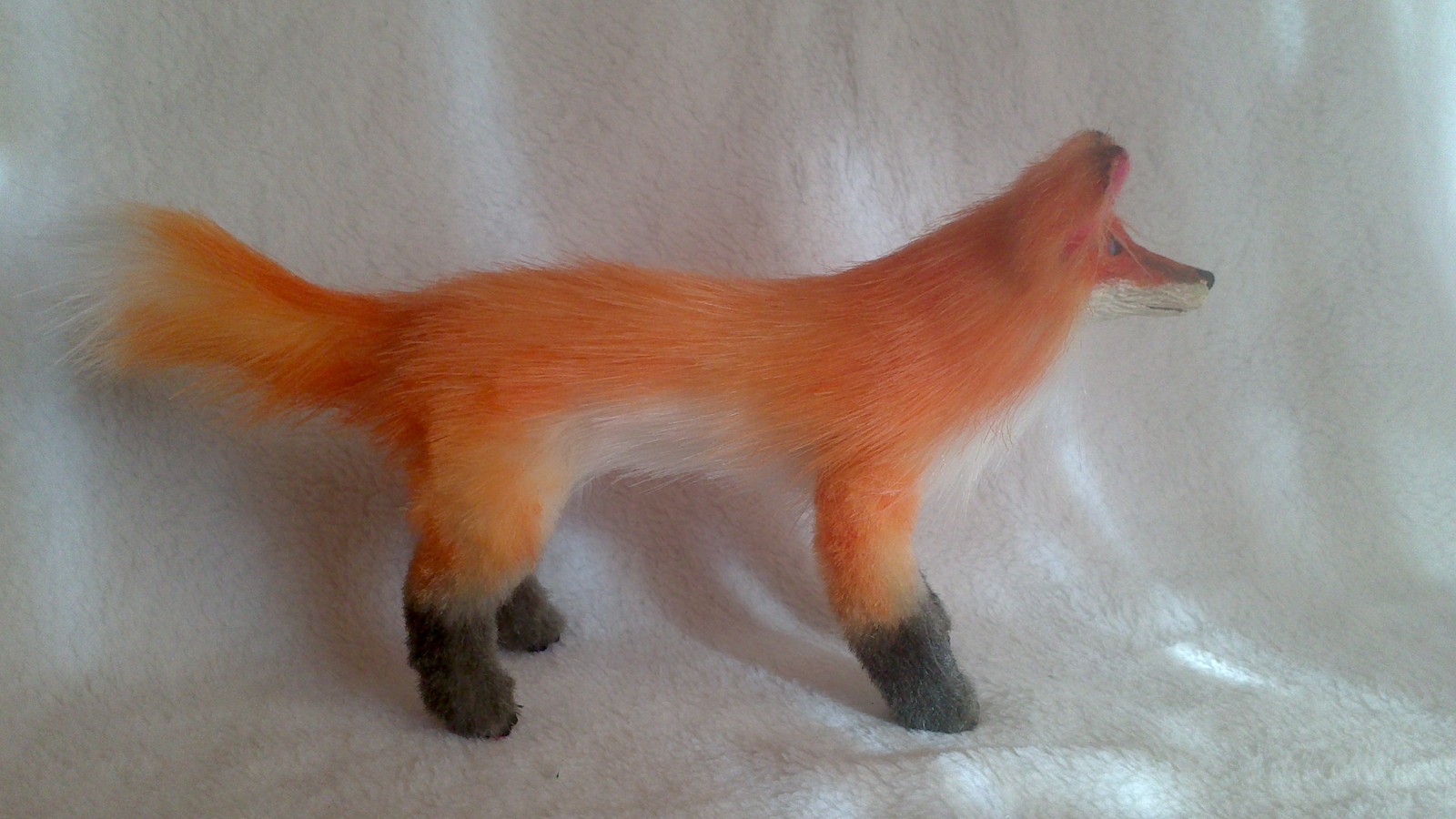 frame fox - My, Polymer clay, Author's toy, Longpost, Fur, Fox, Handmade