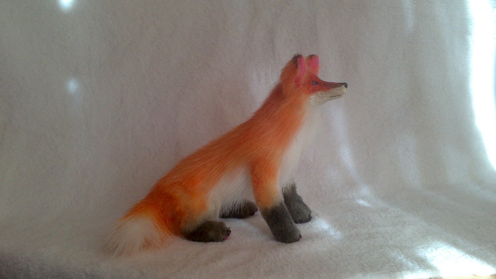 frame fox - My, Polymer clay, Author's toy, Longpost, Fur, Fox, Handmade