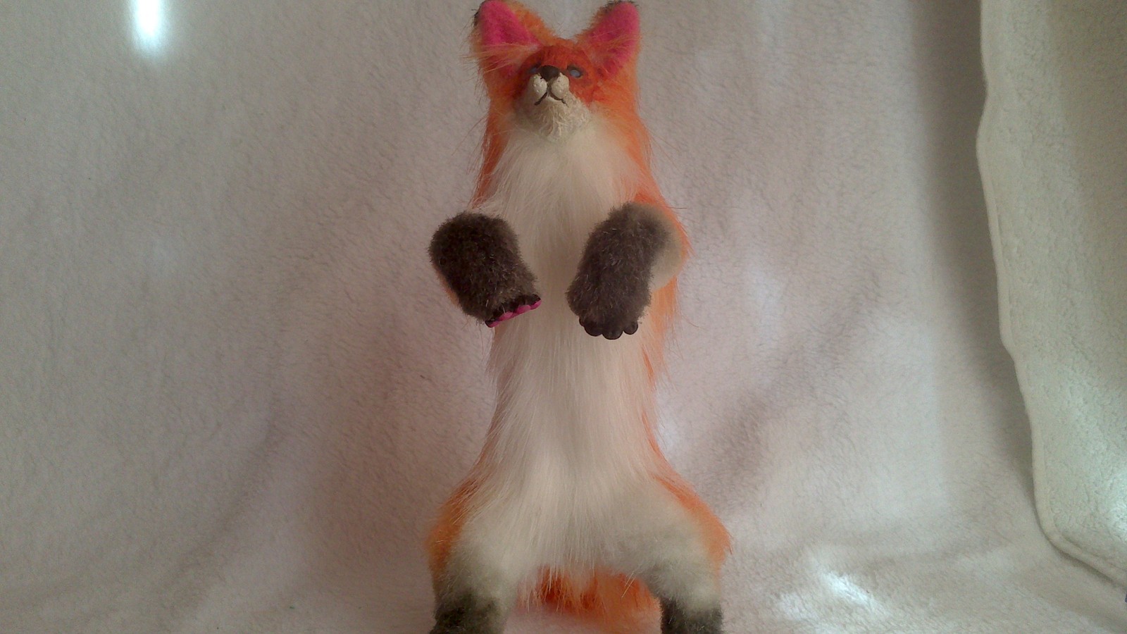 frame fox - My, Polymer clay, Author's toy, Longpost, Fur, Fox, Handmade