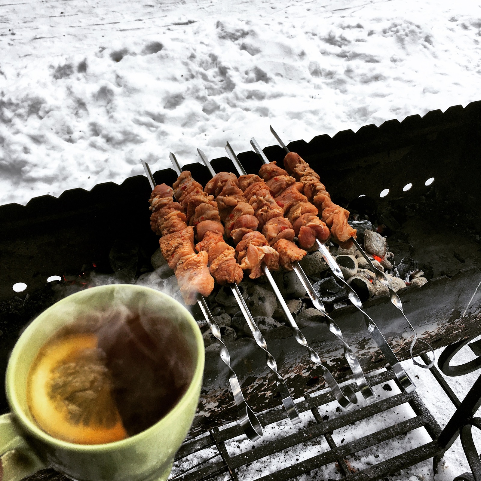 When the weekend is gone - My, Shashlik, Tea, , 