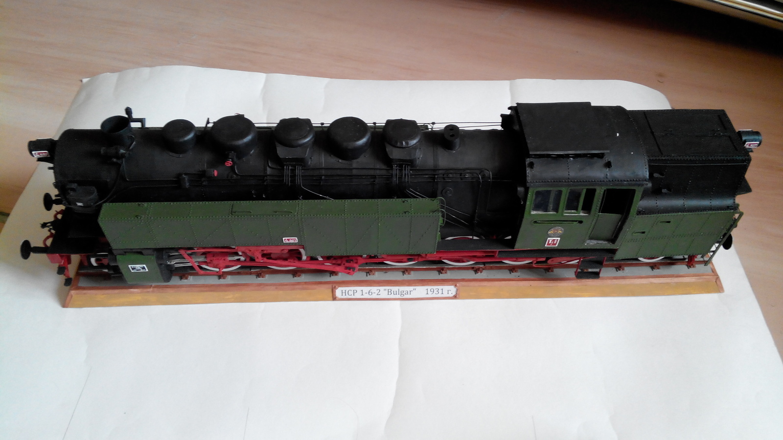 HCP 1-6-2 Bulgar made of cardboard - My, Locomotive, Models, Cardboard, Modeling, Longpost