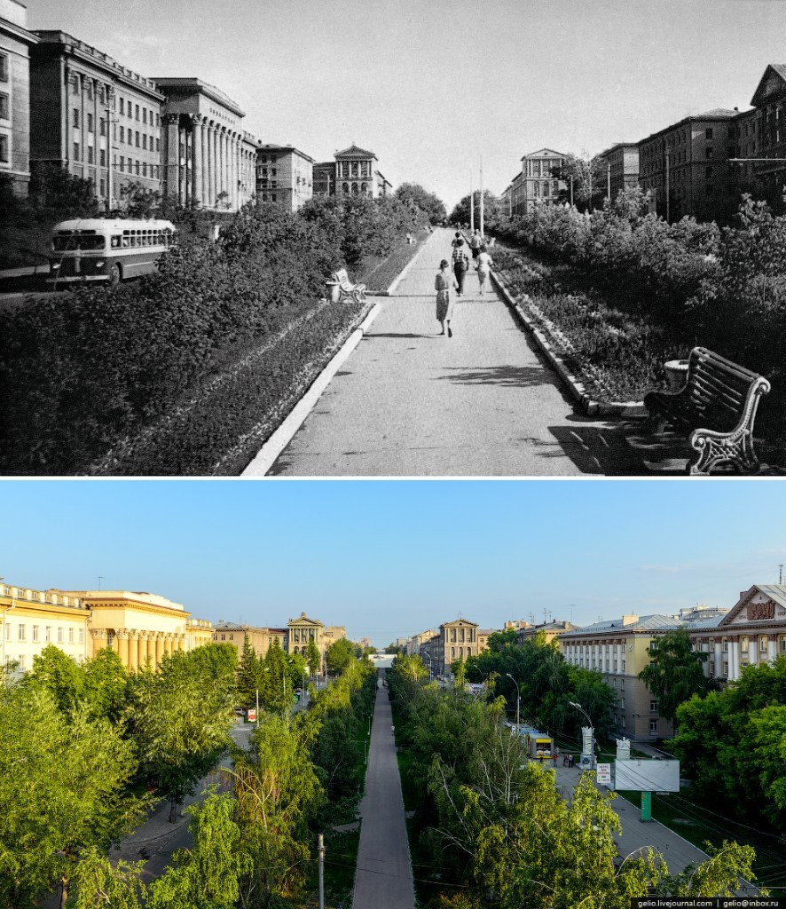 Новосибирск. Тогда и сейчас. | Пикабу