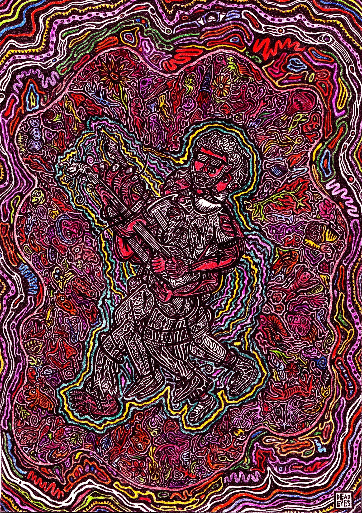 HendrixVoodoo child - My, Art, Artist, Psychedelic, Music, Drawing, Jimi Hendrix, Addiction, Visualization