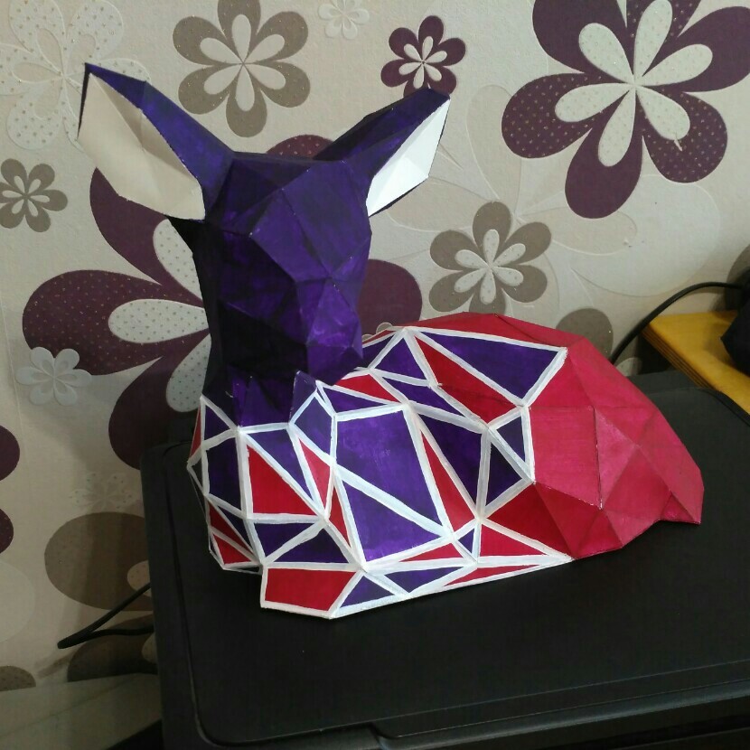 First job - My, Pepakura, Papercraft, My, Deer, My first job, Deer