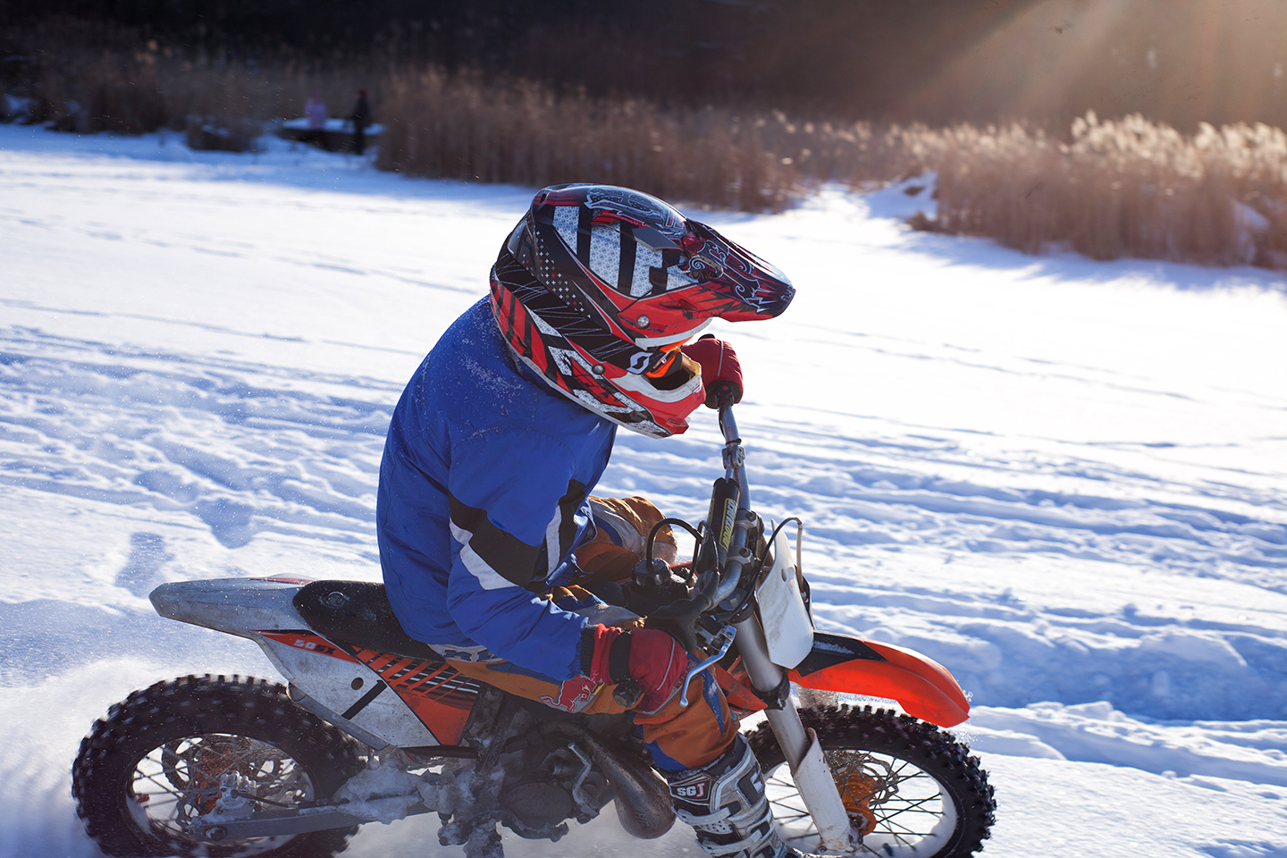 I envy him! - My, Moto, Motocross, On ice, Lake, Snow, Winter, The photo, Longpost