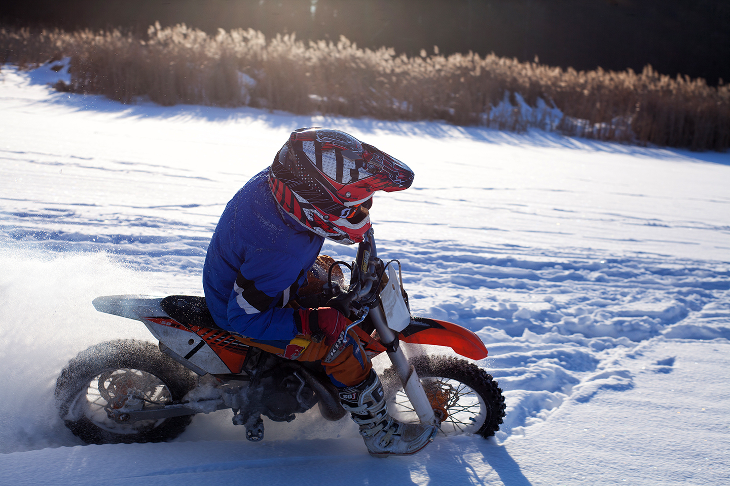 I envy him! - My, Moto, Motocross, On ice, Lake, Snow, Winter, The photo, Longpost